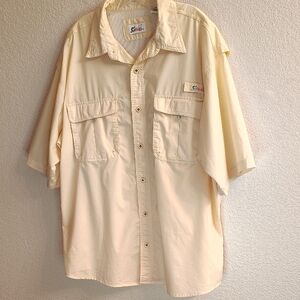 Columbia Light Yellow Button-Up Short Sleeves Shirt